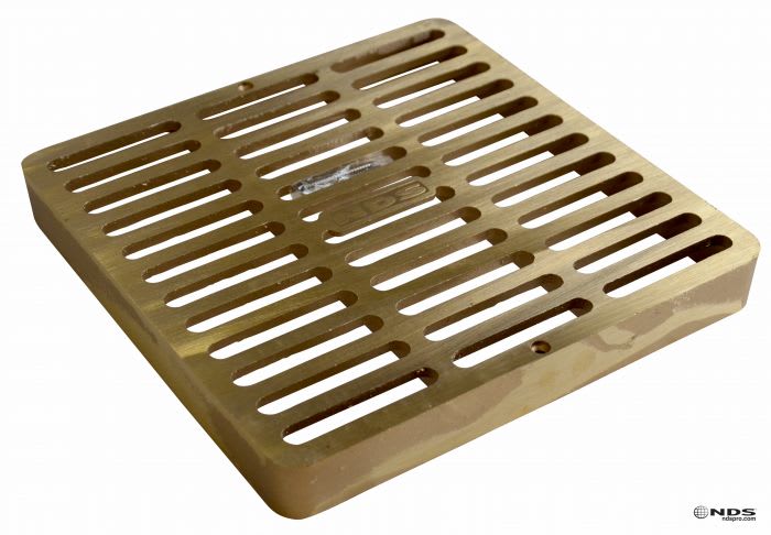 9" x 9" Square Brass Flat Grate | NDS930B