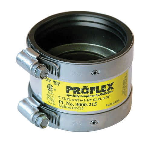 Sch. 40 PVC Coupling 1-1/2 in. Cast Iron/Plastic/Steel 3000 Series Shielded | 3000-150