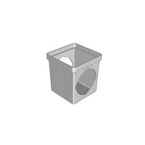 9" x 9" Square PVC Black 2-Hole Catch Basin | DRT0909SD2