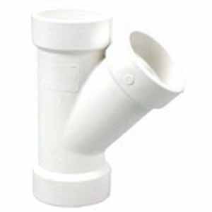8" x 8" x 4" Hub White PVC Schedule 40 4810 Series 45 Degrees Reducing Wye | DWPY884