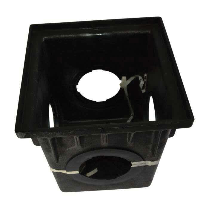 18" x 17-11/16" x 18-9/16" Square 4-Outlet Black 1-Piece Catch Basin | NDS1884