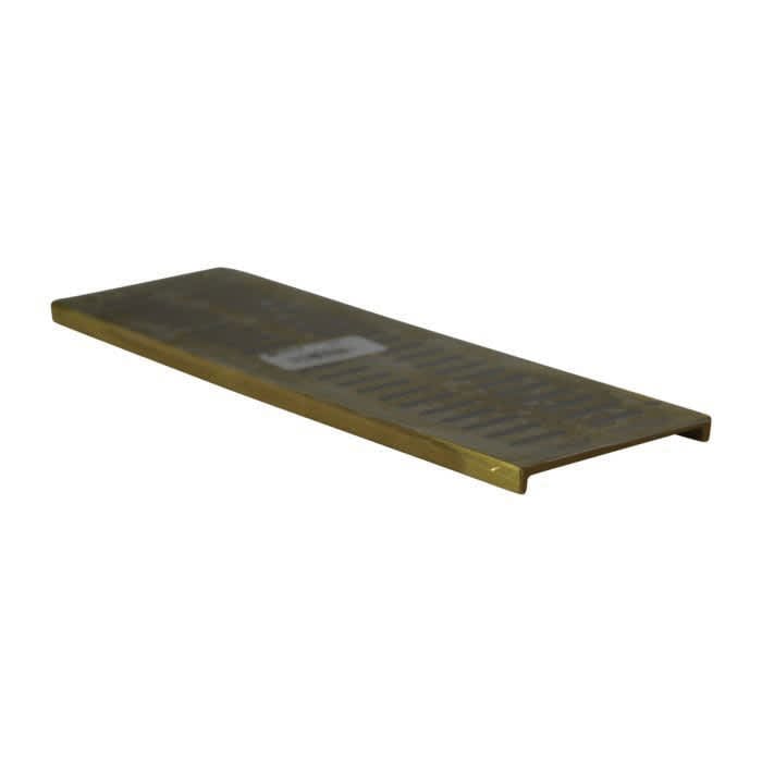 12" Rectangular Brass Satin Brass Mini Flat Channel Grate | NDS552B