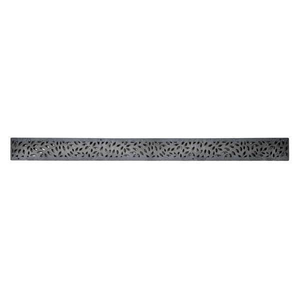 36" Rectangular Polypropylene Black Mini Decorative Botanical Channel Grate |  554