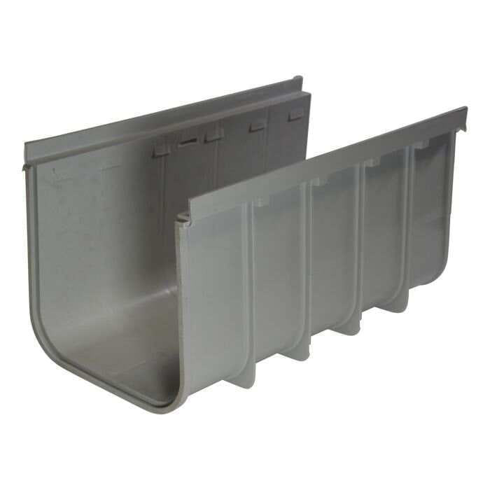 20" x 12-1/4" x 12" PVC Light Gray Deep Profile Channel Drain | NDS843