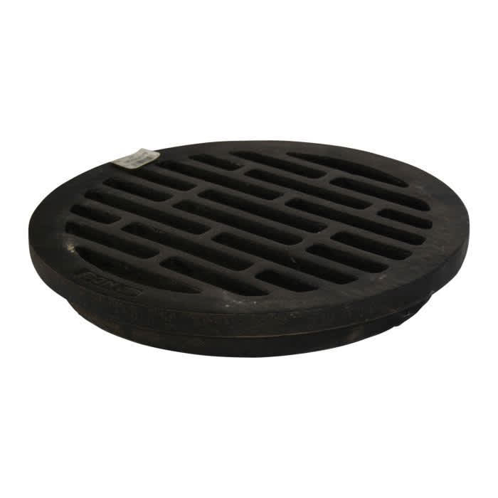 12" Round Ductile Iron Black Inline Flat Drain Grate | NDSD12