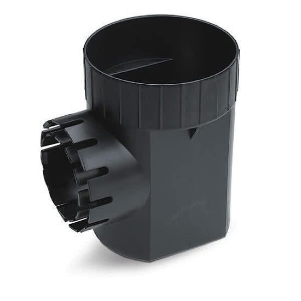 6" Round 1-Outlet Black Drainage Catch Basin | RBDDB6R1