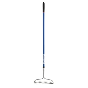 60" Blue Fiberglass Handle 16 Tine Bow Rake | WLVF60FBR16