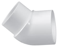 3" 45 Street Elbow PVC Sch. 40 Spigot X Slip | 423-030