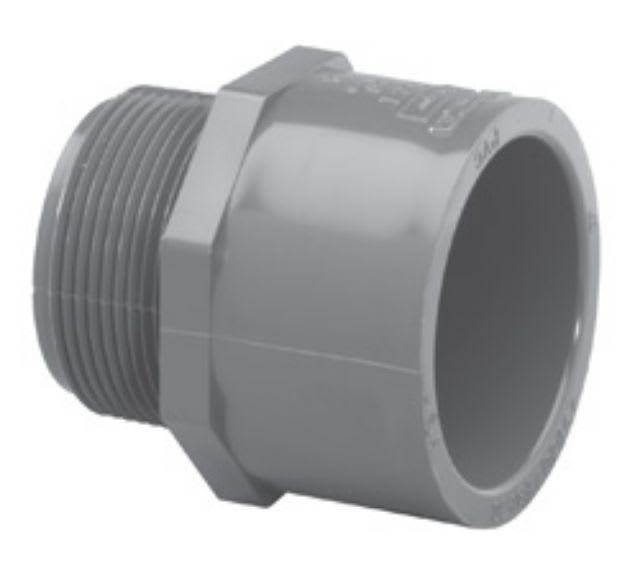 Sch. 80 Gray PVC Reducing Adapter 3/4" x 1" MIPT x Slip | 836102
