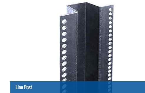 7.5' x 3-1/2" Silver Galvanized Steel Wood Fence Line Post | WTSPM712