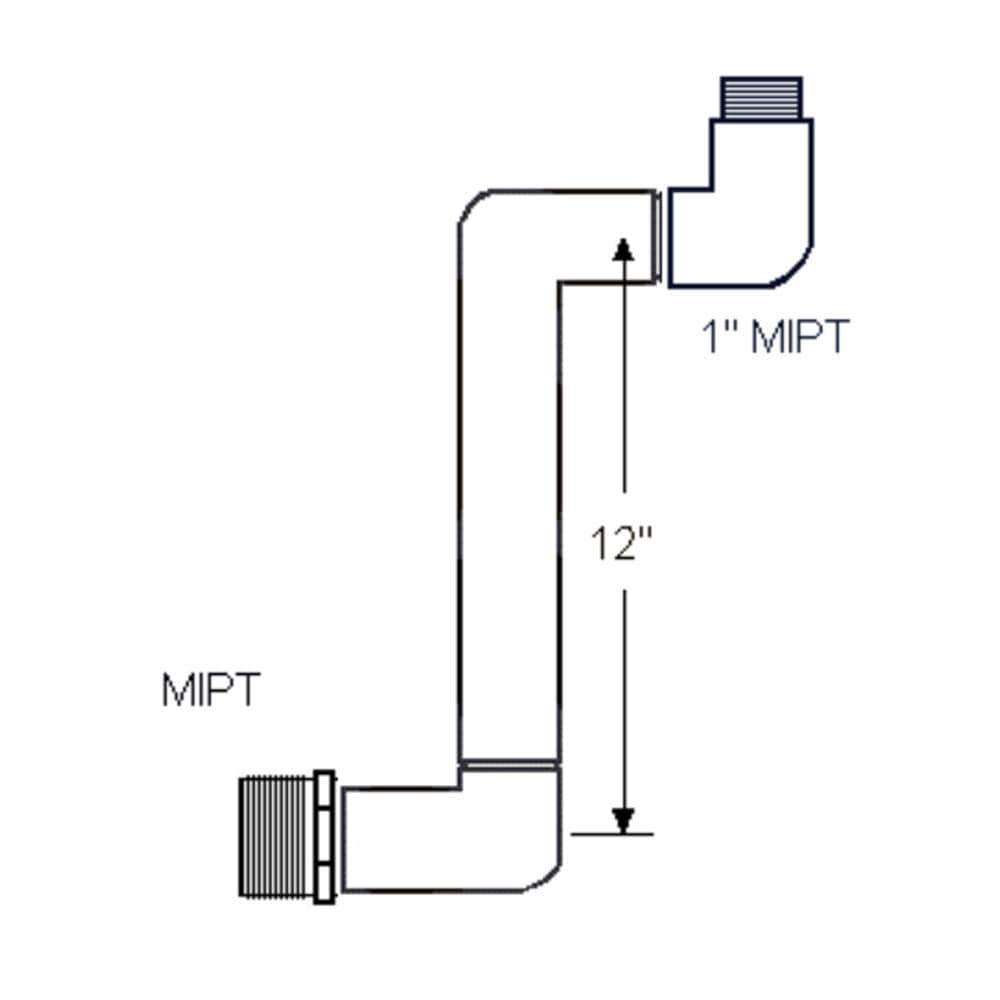 1" x 12" MIPT PVC Swing Joint | LSCG132212