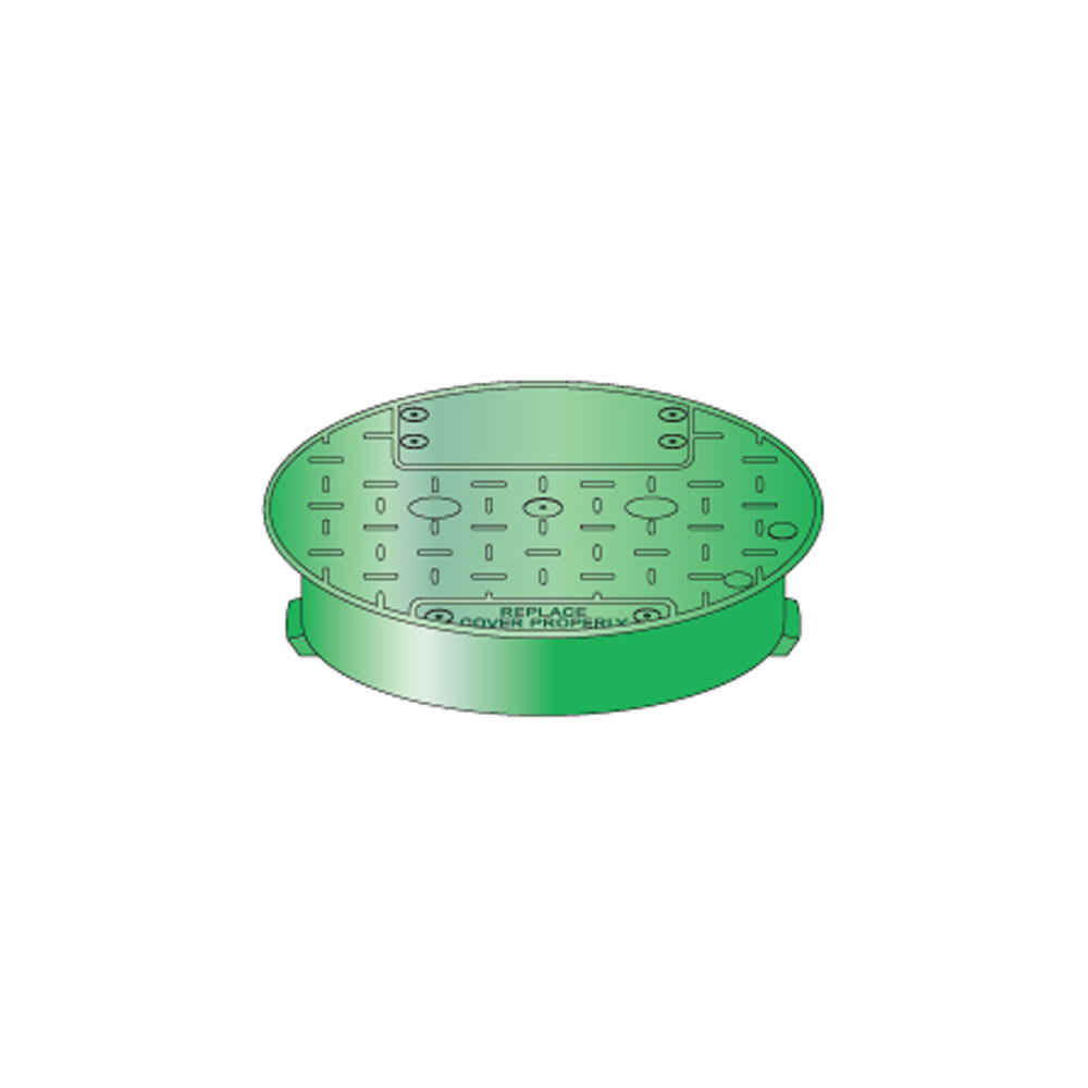 Valve Box Lid Only, 10" Round Green Control Valve