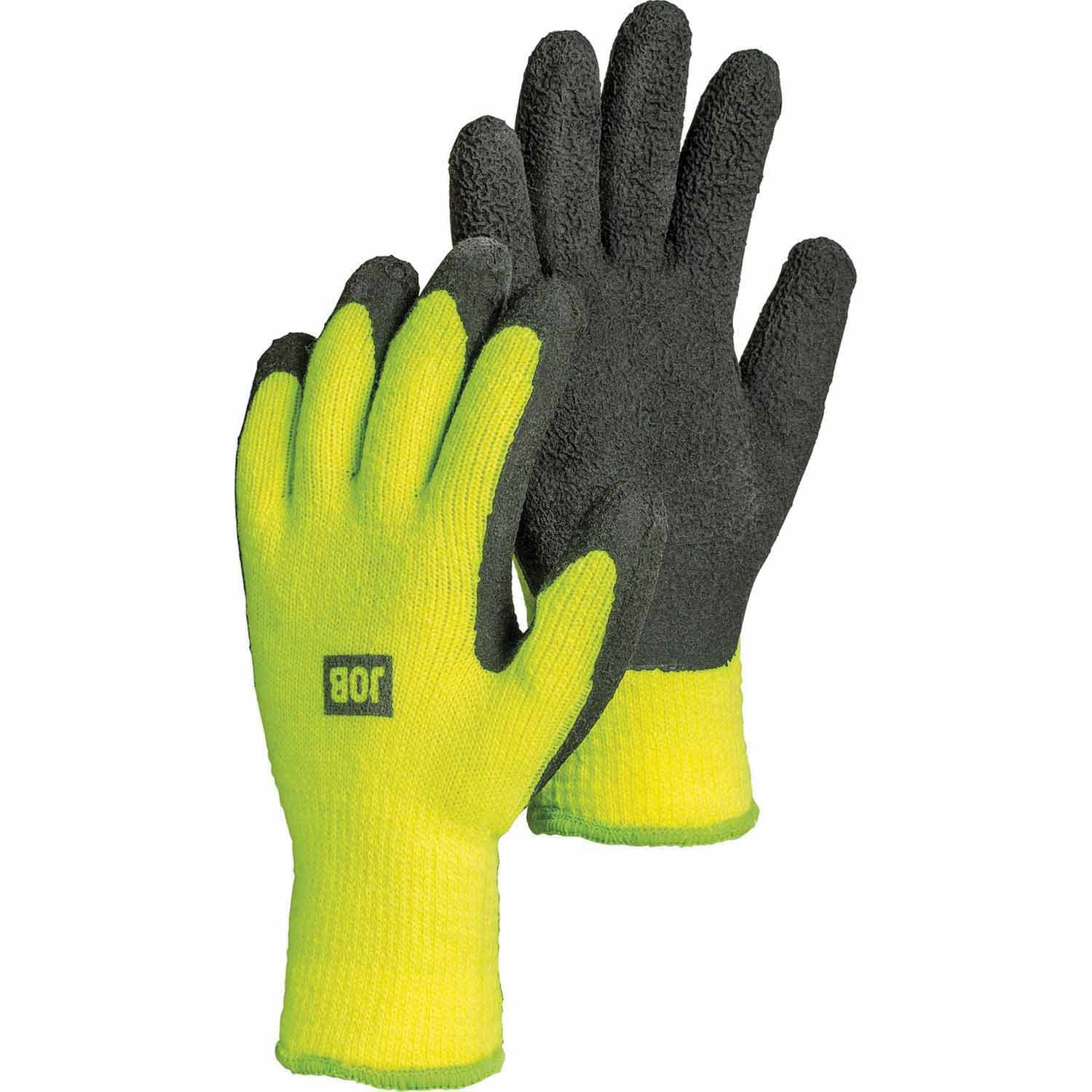 Work Gloves, Large Asper Latex Spandex Fabric Backhand Off White Heavy-Duty