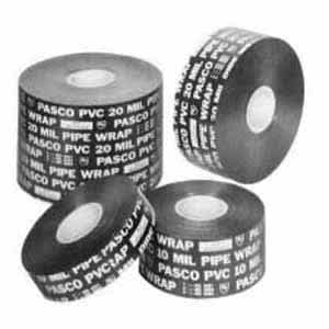 100' x 4" PVC Black Printed Pipe Wrap Tape | PAS9054