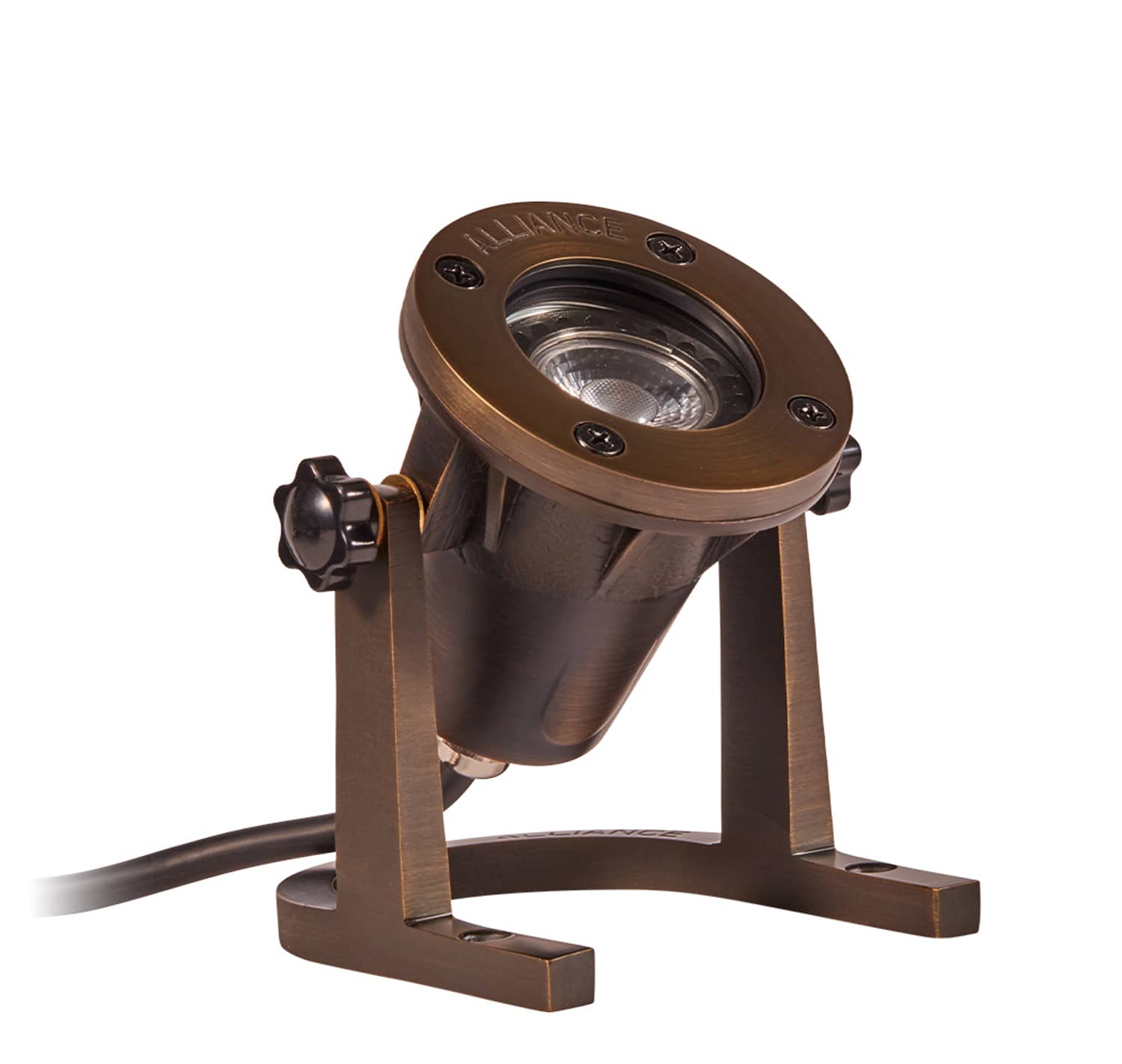 Alliance Outdoor Lighting Underwater Light, 6W Ceramic Bi-Pin MR-16 LED, Aged Brass 25' | AOLUL100LED6W