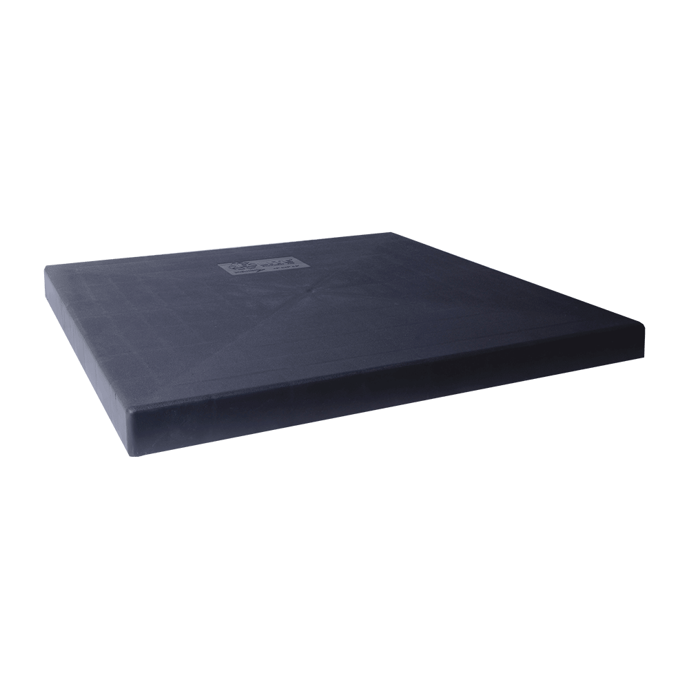 24" L x 24" W x 2" THK Polypropylene Black Equipment Pad | MTLPADPL