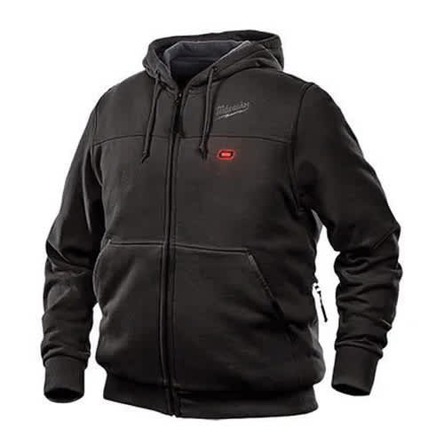 Large Polyester Black Men Zipper Closure Heated Hoodie Kit | MKE302BL21L