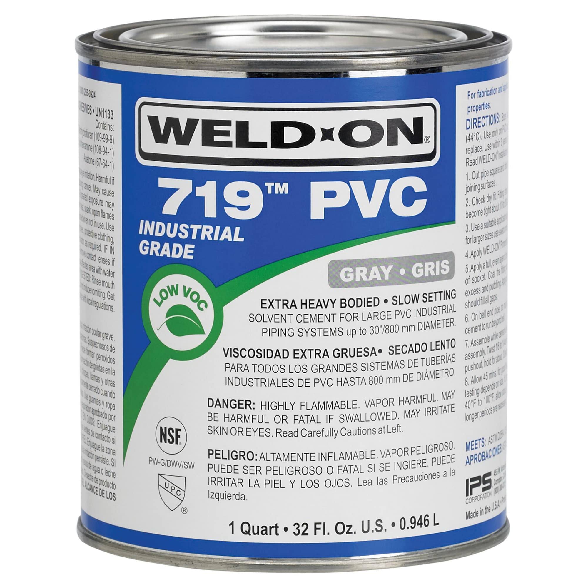 1 Gallon Metal Can White 719 Series Low VOC PVC Cement | IPS719GAL