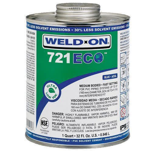 1 qt Metal Can Blue 721 ECO Series Ultra Low VOC PVC Cement | IPSECO721QT
