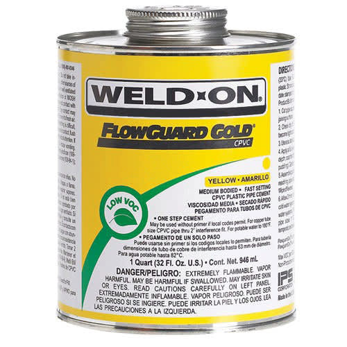 1 qt Metal Can Yellow FlowGuard Gold Series Low VOC CPVC Cement | IPSFGMYQT