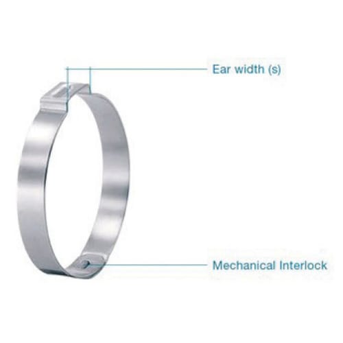 1/2" Stainless Steel 15.1 to 17 mm Clamping 6 mm W Ear Clamp | OTK170R
