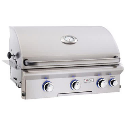 30" 34" x 26-1/4" x 11-1/2" 45000 Btu Main 12000 Btu Back 4-Burner Built-In Mount L Series Grill | AOG30NBL