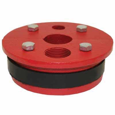 4" x 1" Painted Cast Iron Split Top Plate Single Drop Pipe Well Seal | MRLWS400100