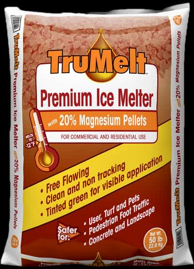 AgSalt Processing Ice Melter, 50Lb Solid Crystalline Light Green 20% Magnesium Pellet Premium | TRUMELT-20%MAG