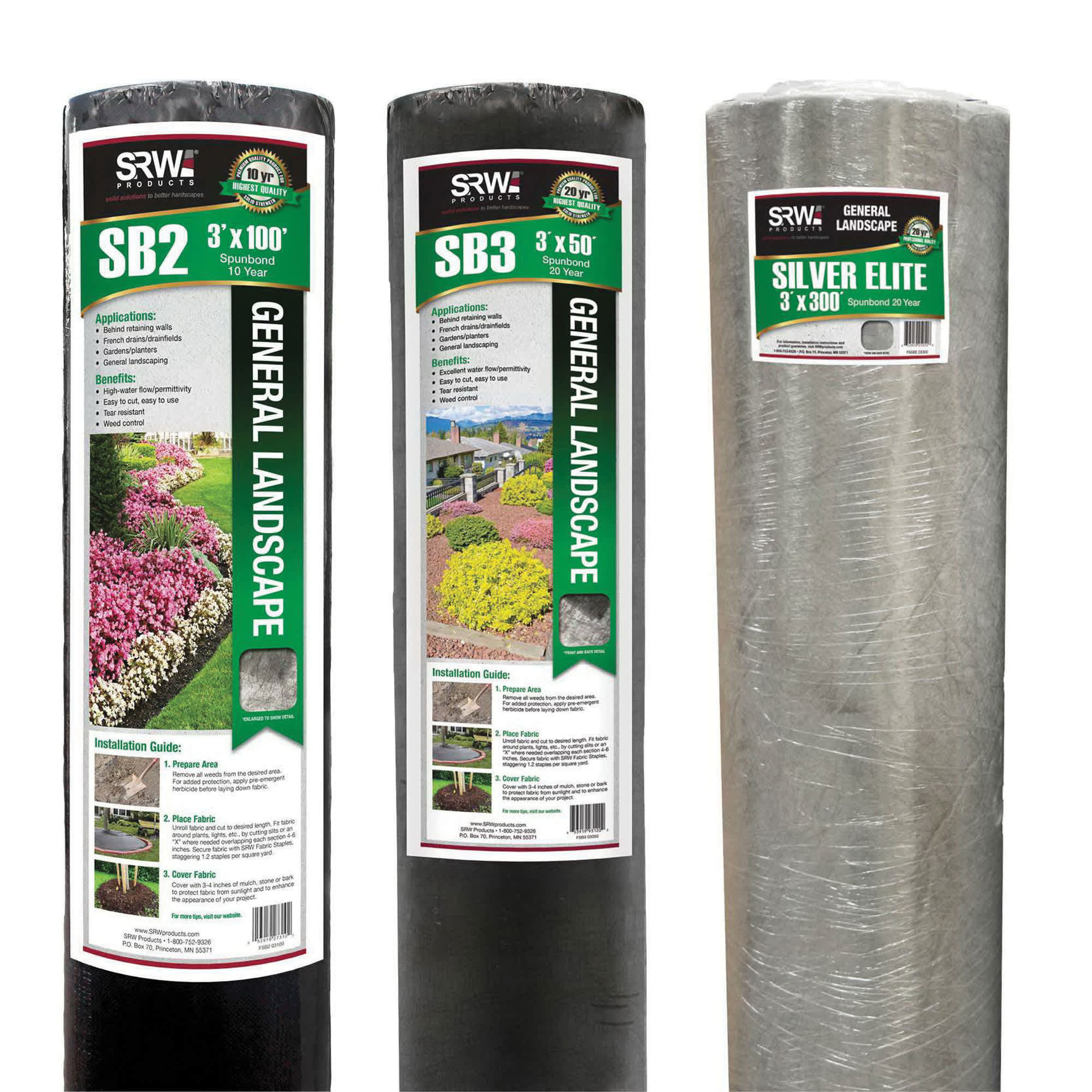 4' x 300' Polypropylene Silver Elite Series Non-Woven Landscape Fabric | SRWFSSBE04300