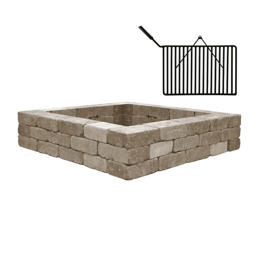 39" x 56" Sandstone Fire Pit Sunset Firepit Wall Unit | UNPRSCON037