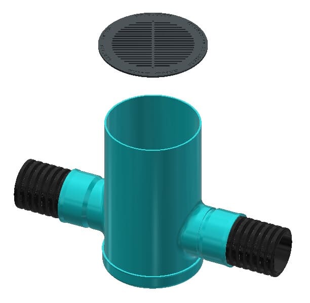 ADS Nyloplast Drain Basin with Round Grate, Round PVC Green 24" x 5' | DFD2824AG5