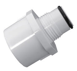 1" x 1-1/2" Male Acme x Female Acme White PVC Heavy Turf Swing Joint Adapter | LSC539133