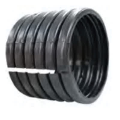 ADS Split Straight Corrugated Coupling, Black HDPE Single Wall 6" | DFE0611AA