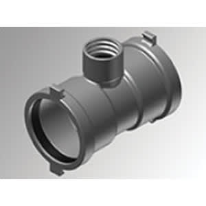 2-1/2" Gasketed x Gasketed x Female Swivel 9.1" L Ductile Iron Swivel Tee | HRC8025405