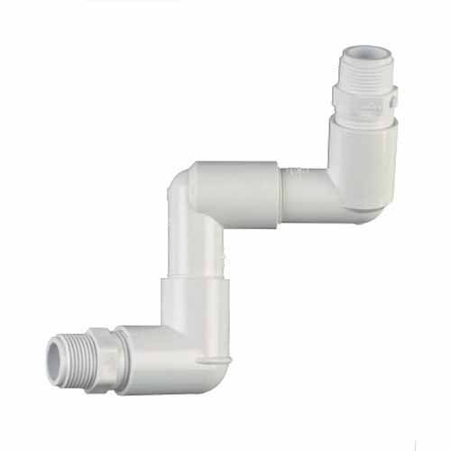 1/2" MPT White PVC Compact Turf Swivel Joint | LSCT1305