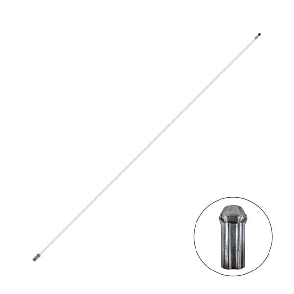 1/2" x 7.5' Fiberglass White Regulation For Grommet-Style Flags or Tube-Style Flags Flag Pole | BAY300W75B