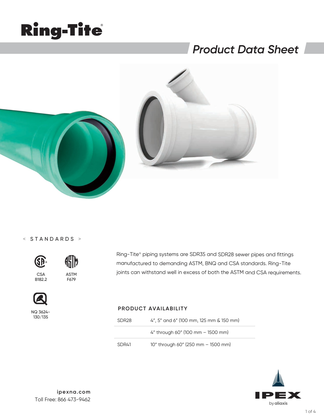 3" x 10' Green PVC Sewer Pipe