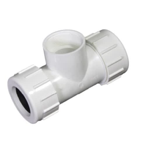 PVC Tee 6.79" L 1-1/2" IPS Compression x FPT CPT Series | CPT-1500-T