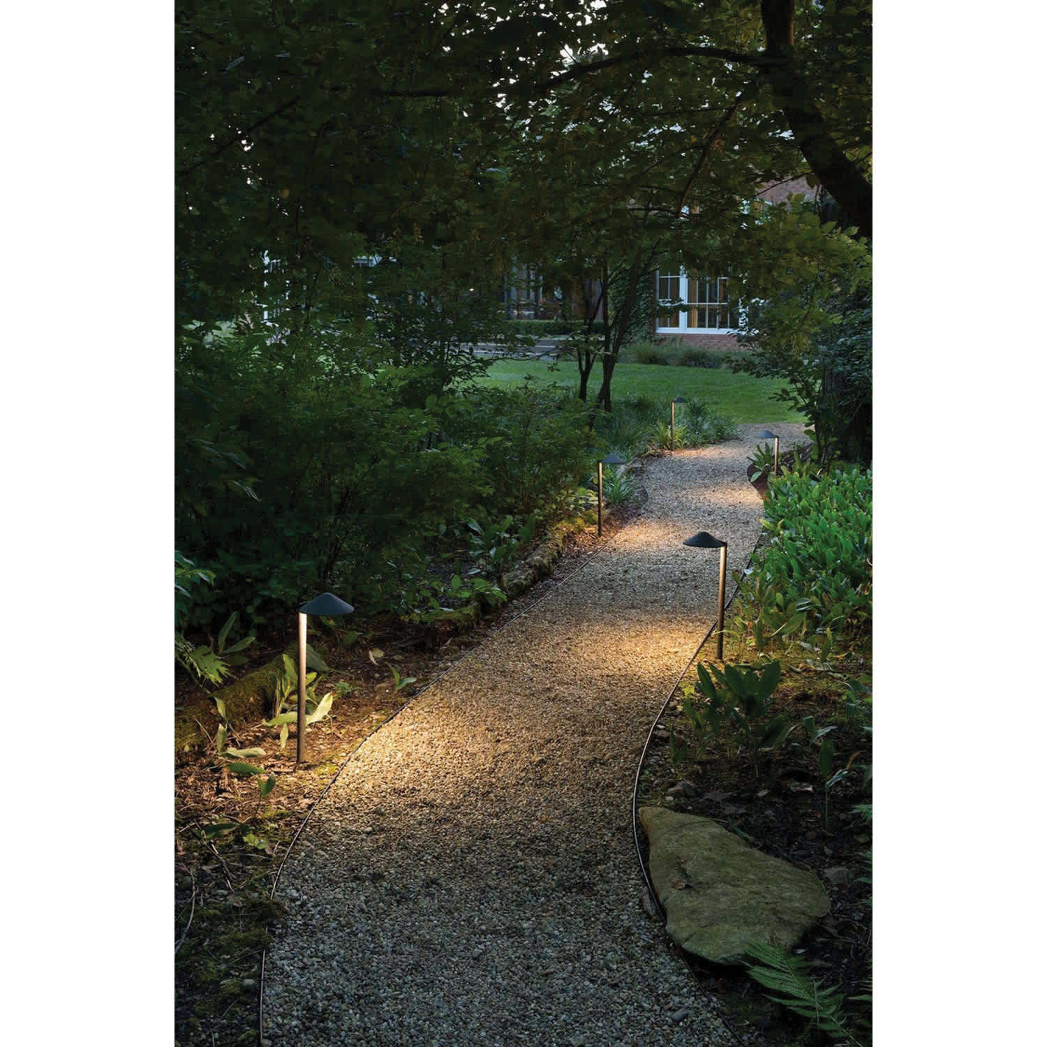 1.5 W Mini-Wedge 2700K LED Matte Bronze 150 Lumens Landscape Series Round Path Light | HIN16012MZLL
