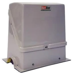 13" x 39" x 28" Beige Fiberglass Heated Flip Top Insulated Enclosure | HOTHB2