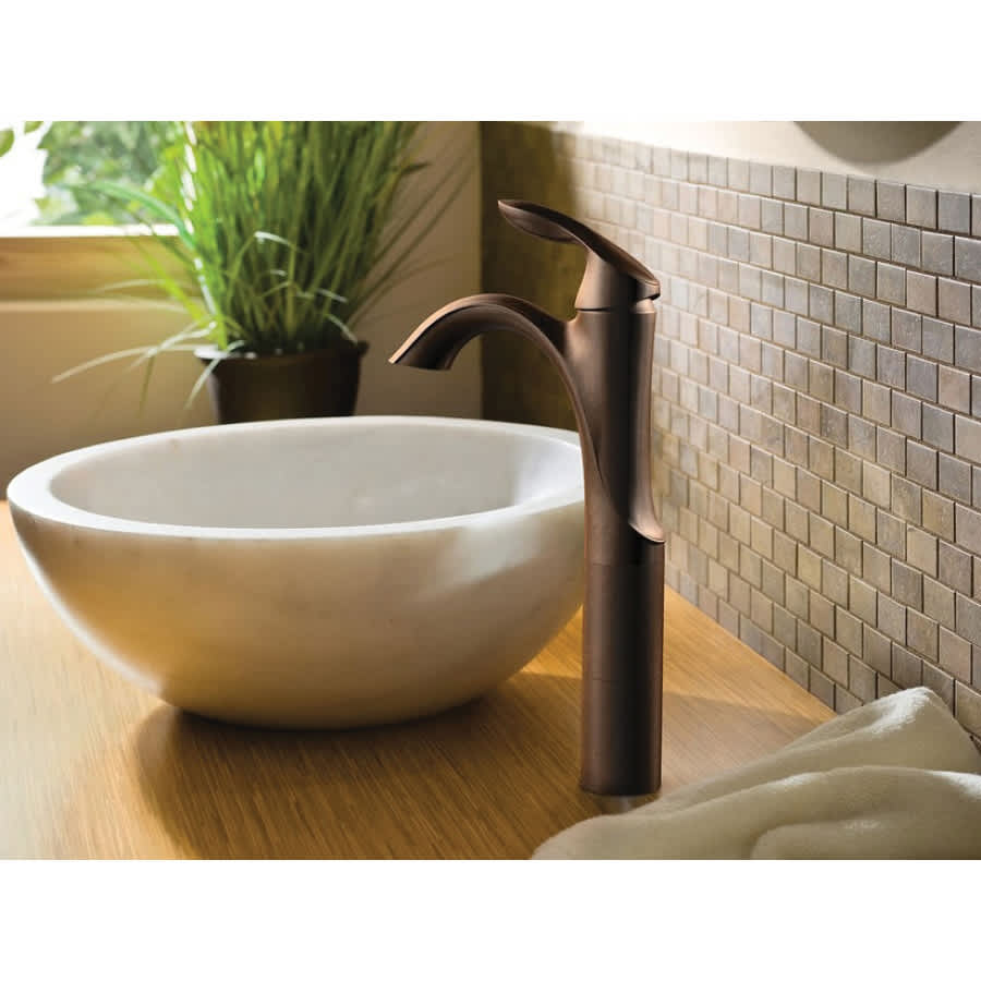 3/8" Compression 6" x 8-3/4" Metal Oil Rubbed Bronze 1-Handle High Arc Bathroom Faucet | MON6400ORB