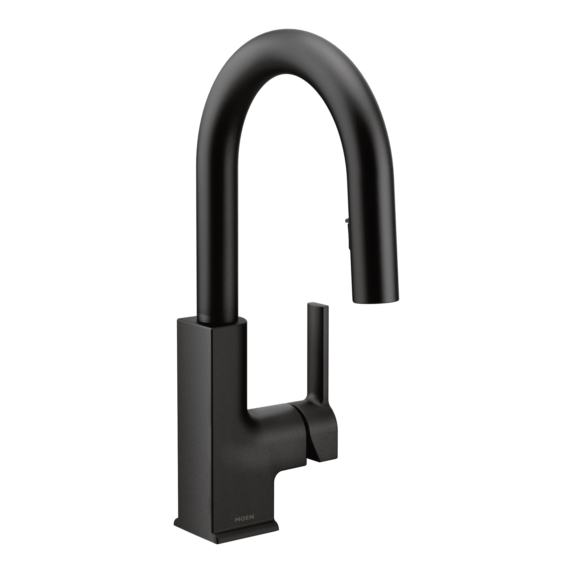 3/8" Compression 2-1/4" x 14-5/8" Metal Matte Black 1-Handle High Arc Pulldown Bar Faucet | MONS62308BL