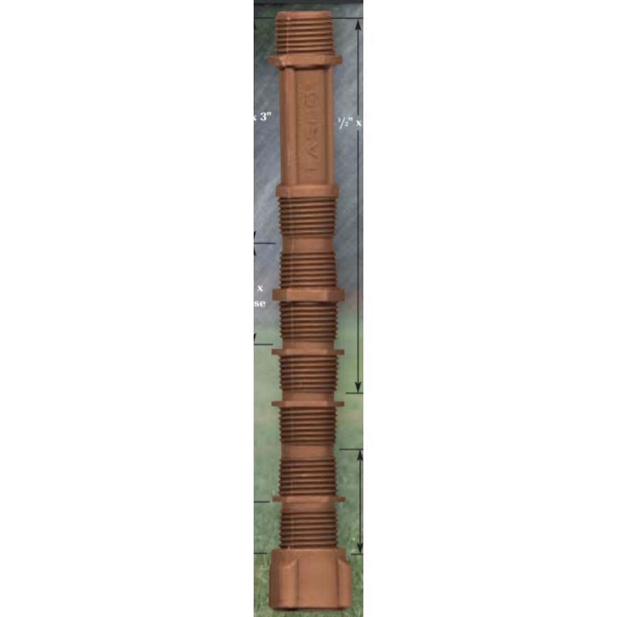 HDPE Nipple 1/2 in. x 3/4 in. MIPT 6 in. L Brown 7-In-1 Cut-Off | M471-101BR
