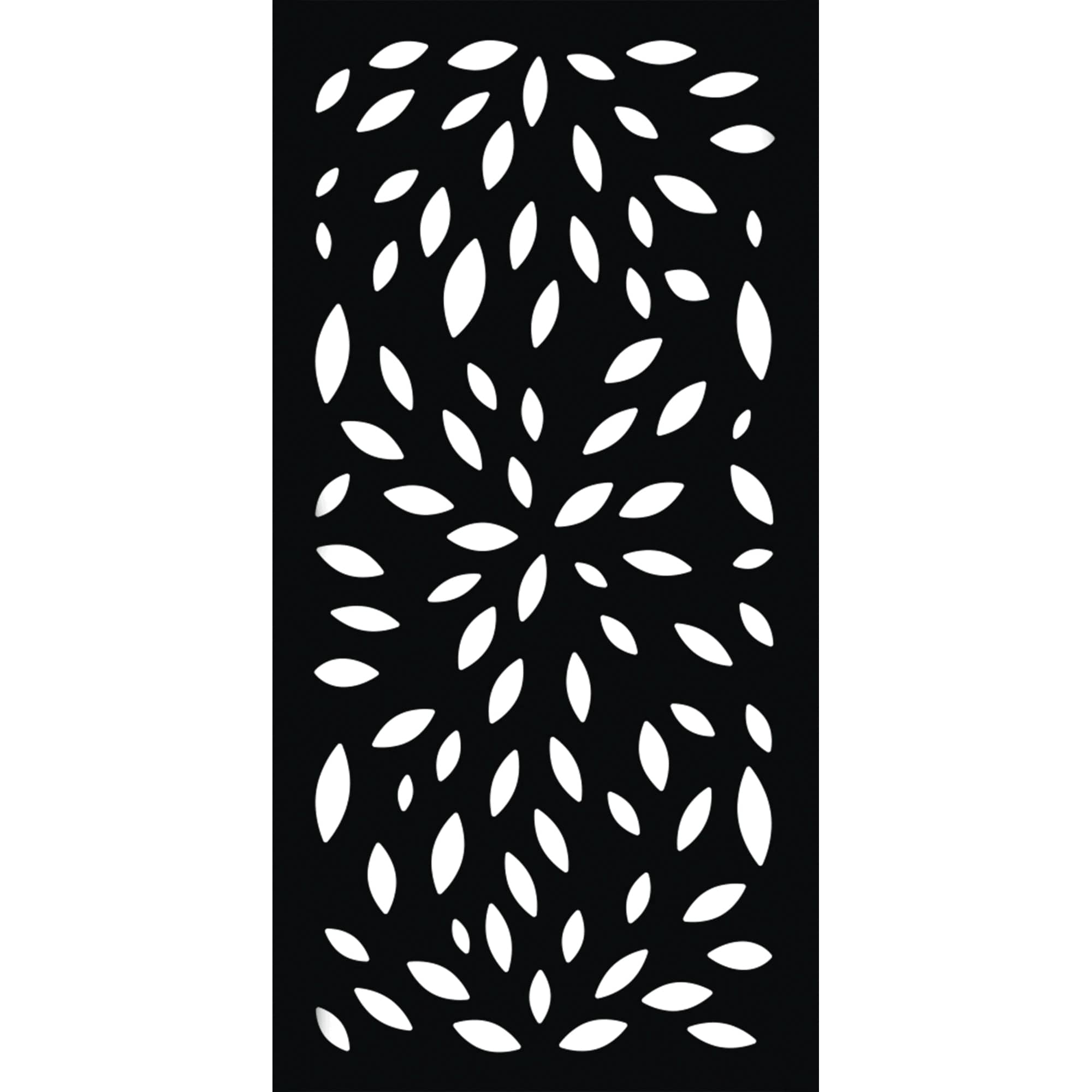 24" x 48" x 1/4" Hardwood Black 80% Blockout BLOOM Decorative Fence Panel | OUTUSADLT1BL