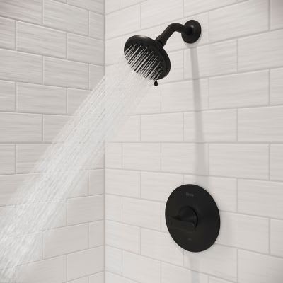 4-25/32" x 2-9/16" Brass Matte Black 1-Handle Shower Trim | PPFLG897WRB