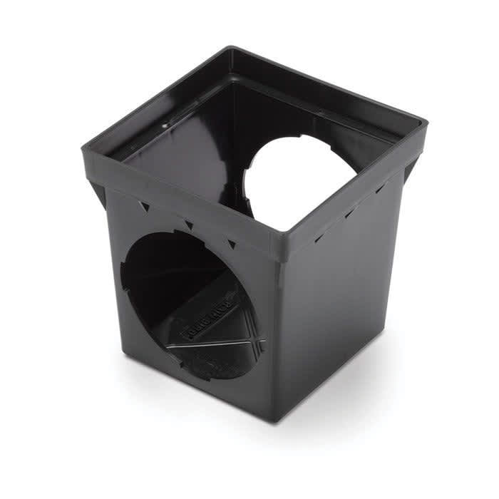 9" x 9" 2.2 Gallon Square HDPE Black Drainage Catch Basin | RBDDB9S2