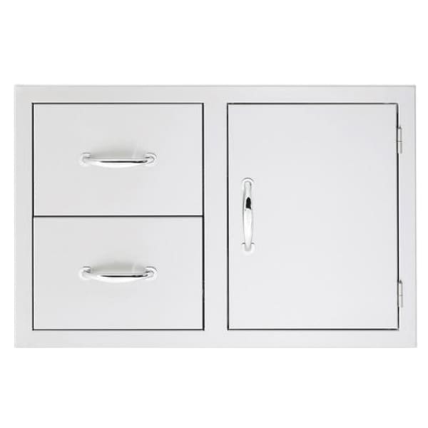 33" 304 Stainless Steel with Masonry Frame Return 2-Drawer and Access Door Combo | SUMSSDC233M