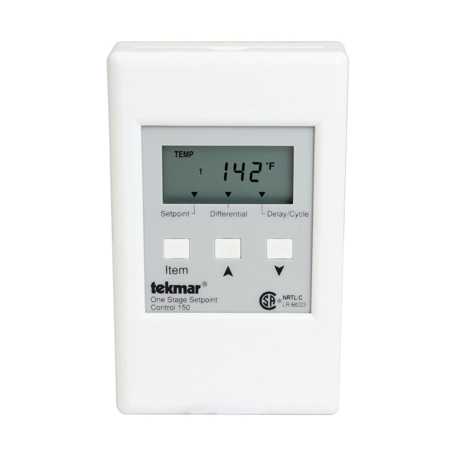 24 VAC/VDC White PVC Plastic 1-Stage Setpoint Control | TEK150