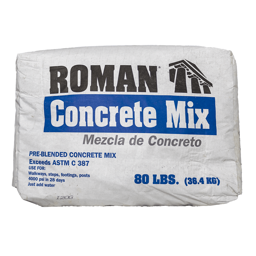 Roman Concrete Mix, 80 Lb Bag Gray High Strength | BRS-ROMCON