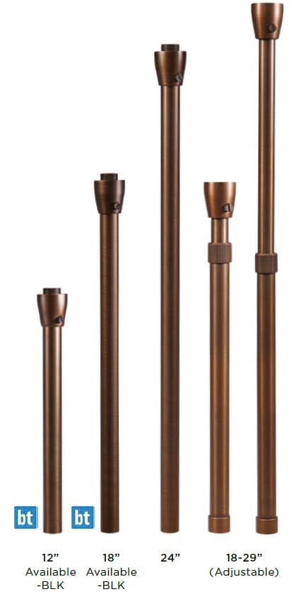 Alliance Lighting Adjustable Stem, Aged Brass For Adjustable Area Lights 1.6" x 18 to 29" | AOLALSTEMADJ